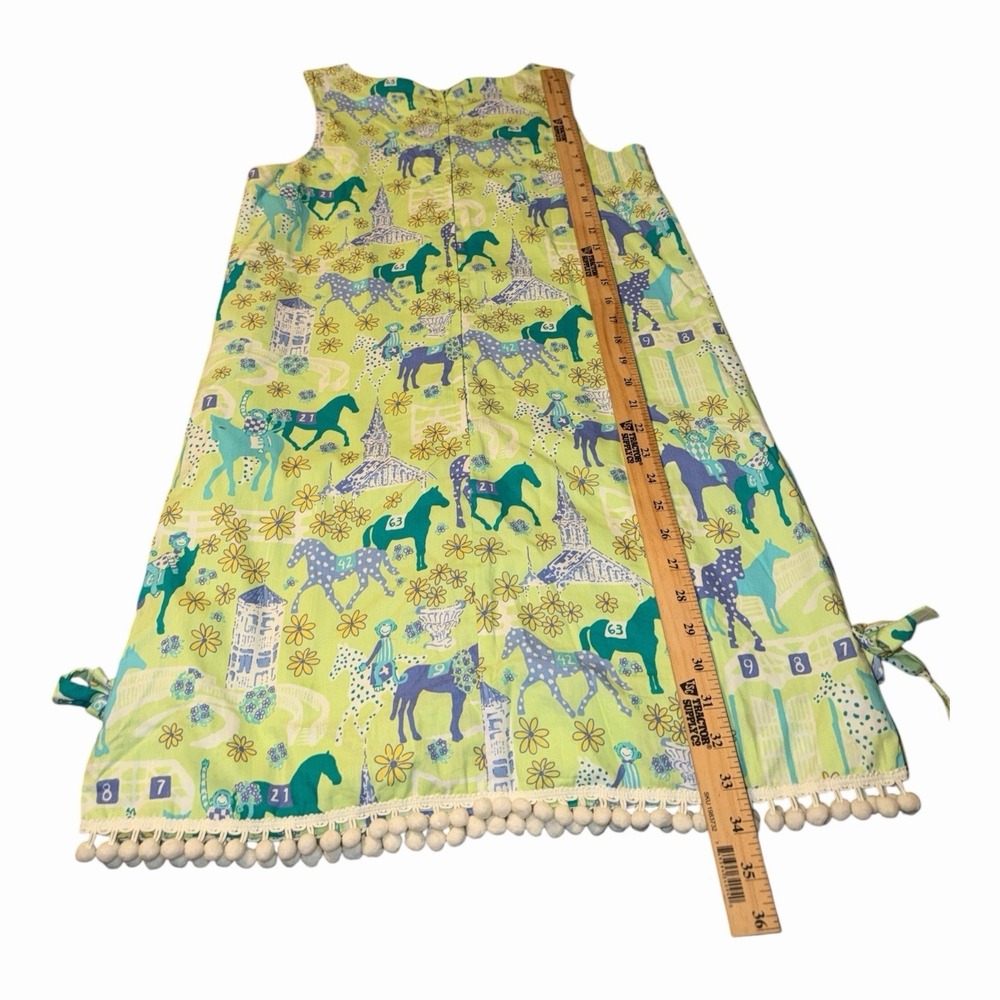 Vintage Lilly Pulitzer Low Riders Derby Shift Dress Pom Trim Monkey Jockeys 4 - Picture 10 of 10